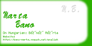 marta bano business card